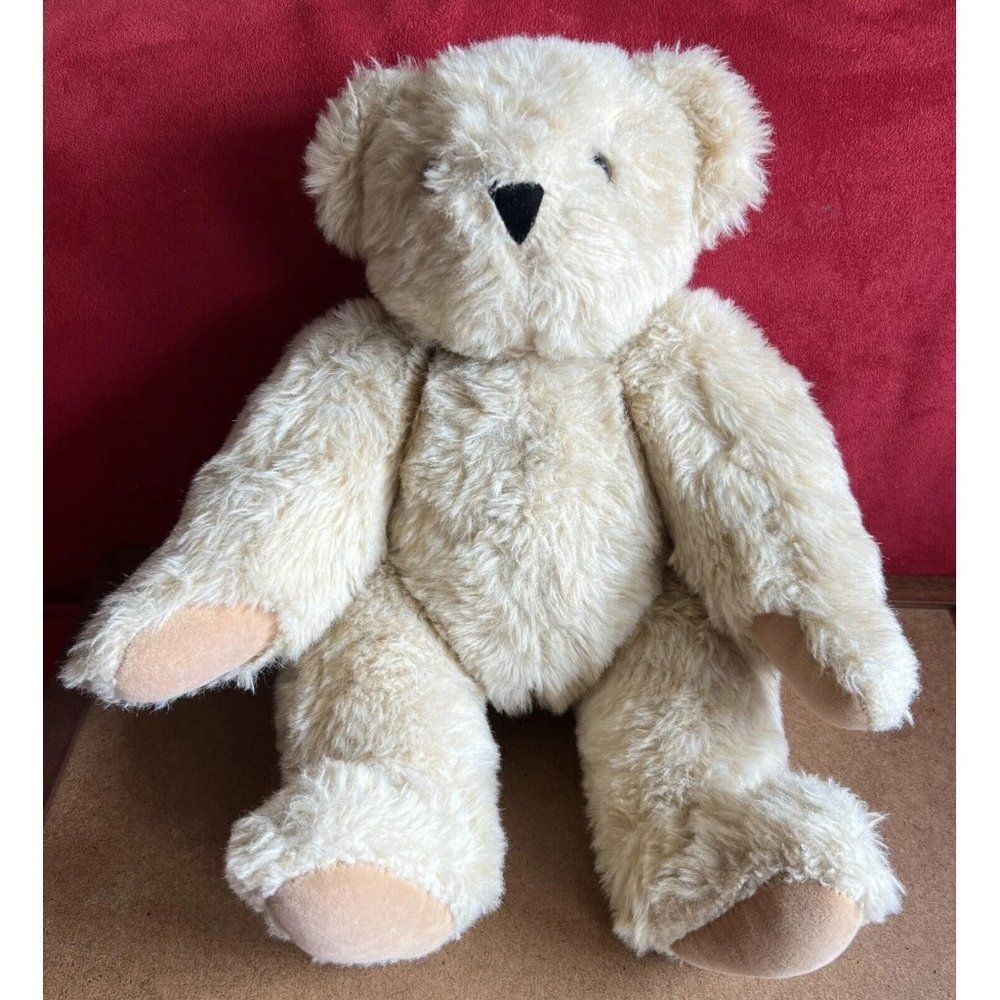 Vermont Teddy Bear Company Tan Jointed Teddy Bear Plush 16” Long
